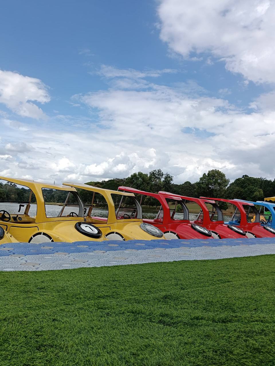 Row of paddle boats